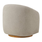 Niko Swivel Chenille Fabric Armchair in Dove Gray