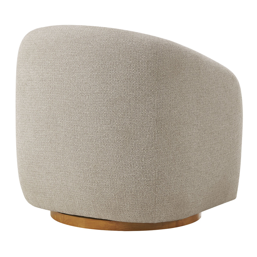 Niko Swivel Chenille Fabric Armchair in Dove Gray
