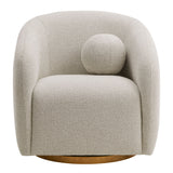Niko Swivel Chenille Fabric Armchair in Dove Gray