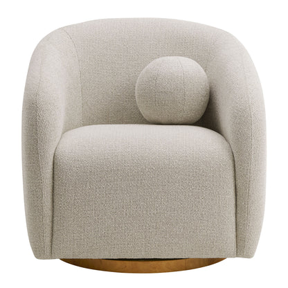 Holland Swivel Chenille Fabric Armchair by Furniture For America