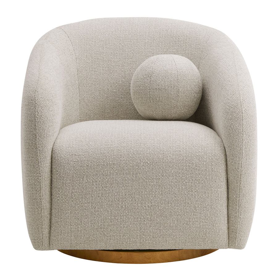Niko Swivel Chenille Fabric Armchair in Dove Gray