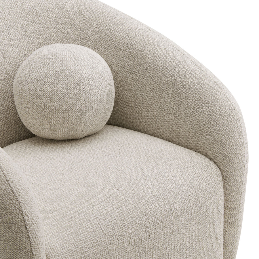Niko Swivel Chenille Fabric Armchair in Dove Gray