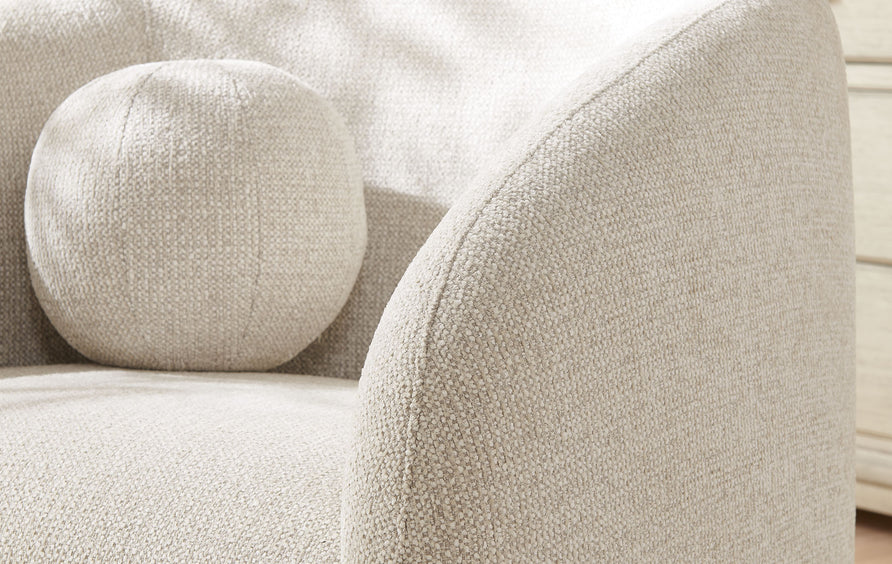 Niko Swivel Chenille Fabric Armchair in Dove Gray