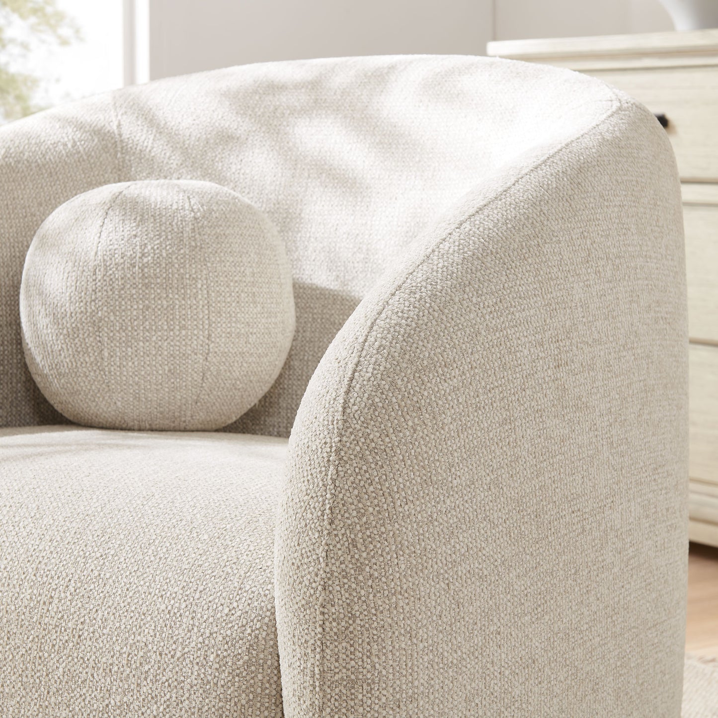 Holland Swivel Chenille Fabric Armchair by Furniture For America
