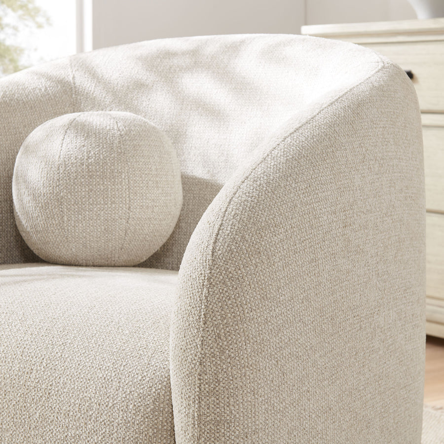 Niko Swivel Chenille Fabric Armchair in Dove Gray