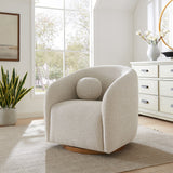 Niko Swivel Chenille Fabric Armchair in Dove Gray