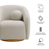 Niko Swivel Chenille Fabric Armchair in Dove Gray