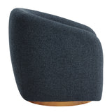 Niko Swivel Chenille Fabric Armchair in Navy