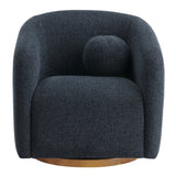 Niko Swivel Chenille Fabric Armchair in Navy