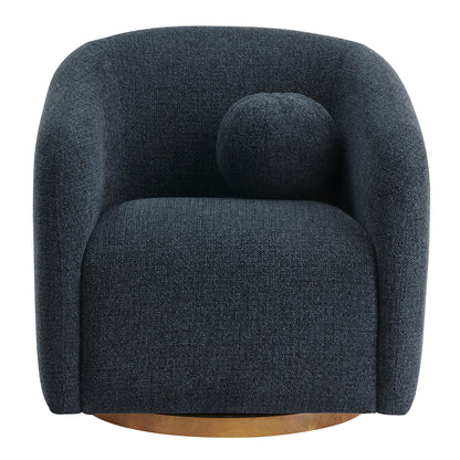 Holland Swivel Chenille Fabric Armchair by Furniture For America