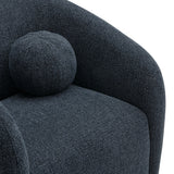Niko Swivel Chenille Fabric Armchair in Navy