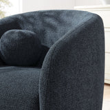 Niko Swivel Chenille Fabric Armchair in Navy