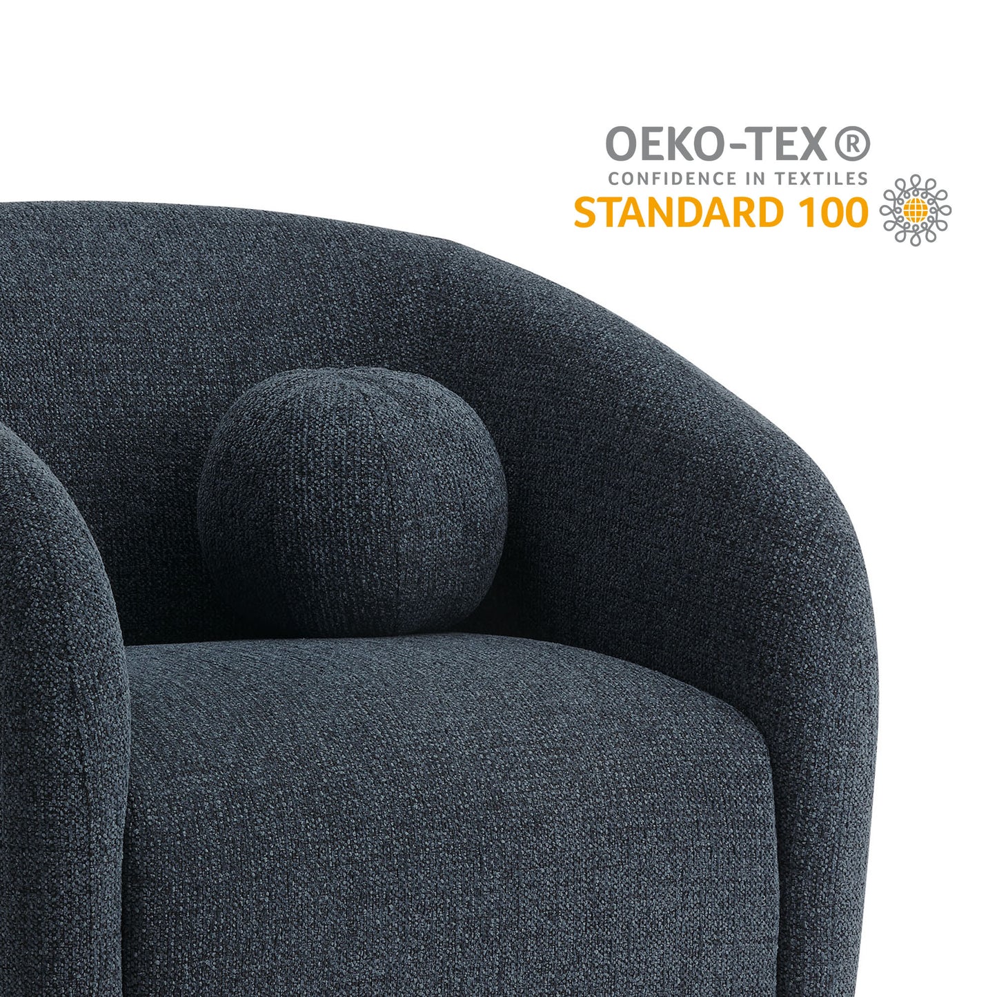 Holland Swivel Chenille Fabric Armchair by Furniture For America
