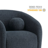 Niko Swivel Chenille Fabric Armchair in Navy