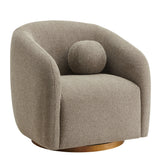 Niko Swivel Chenille Fabric Armchair in Taupe