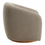 Niko Swivel Chenille Fabric Armchair in Taupe