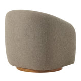 Niko Swivel Chenille Fabric Armchair in Taupe