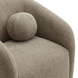Niko Swivel Chenille Fabric Armchair in Taupe