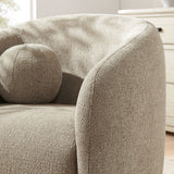 Niko Swivel Chenille Fabric Armchair in Taupe