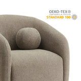 Niko Swivel Chenille Fabric Armchair in Taupe