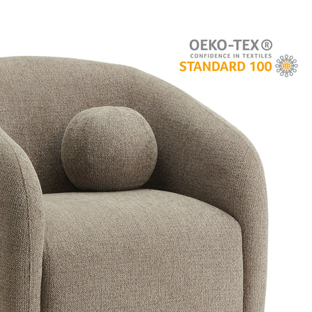 Holland Swivel Chenille Fabric Armchair in Taupe