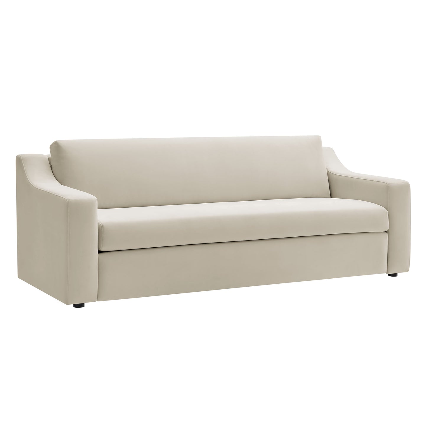 Finnian Performance Velvet Sofa in Alabaster