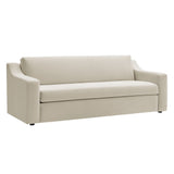 Finnian Performance Velvet Sofa in Alabaster