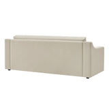 Finnian Performance Velvet Sofa in Alabaster