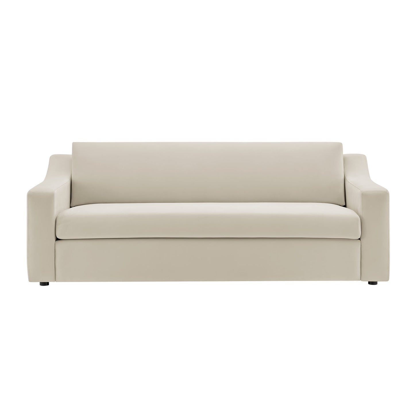 Finnian Performance Velvet Sofa in Alabaster