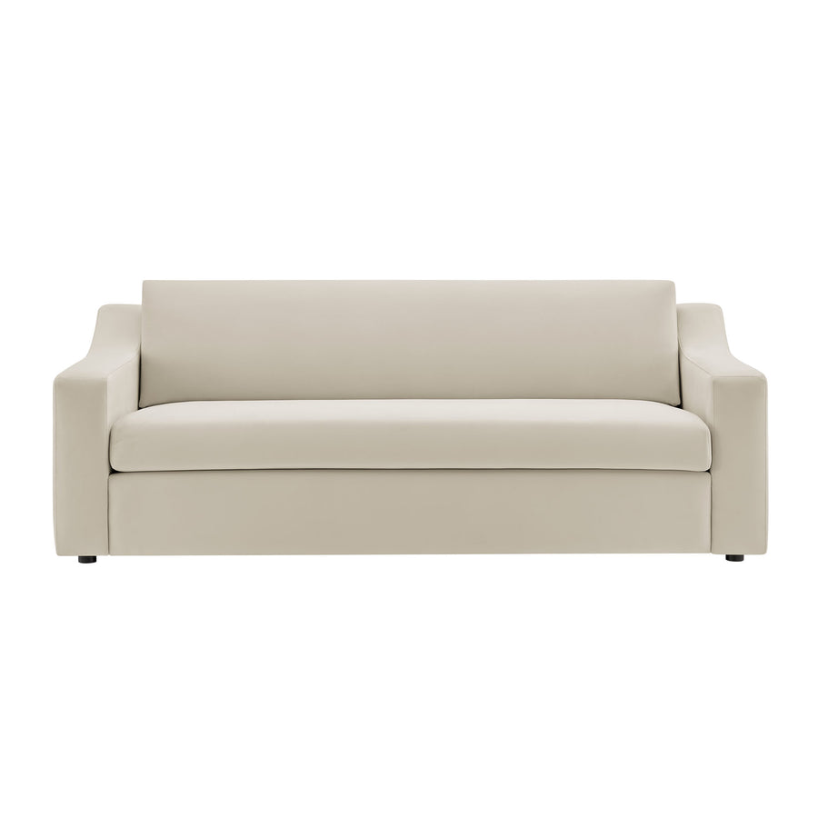 Finnian Performance Velvet Sofa in Alabaster