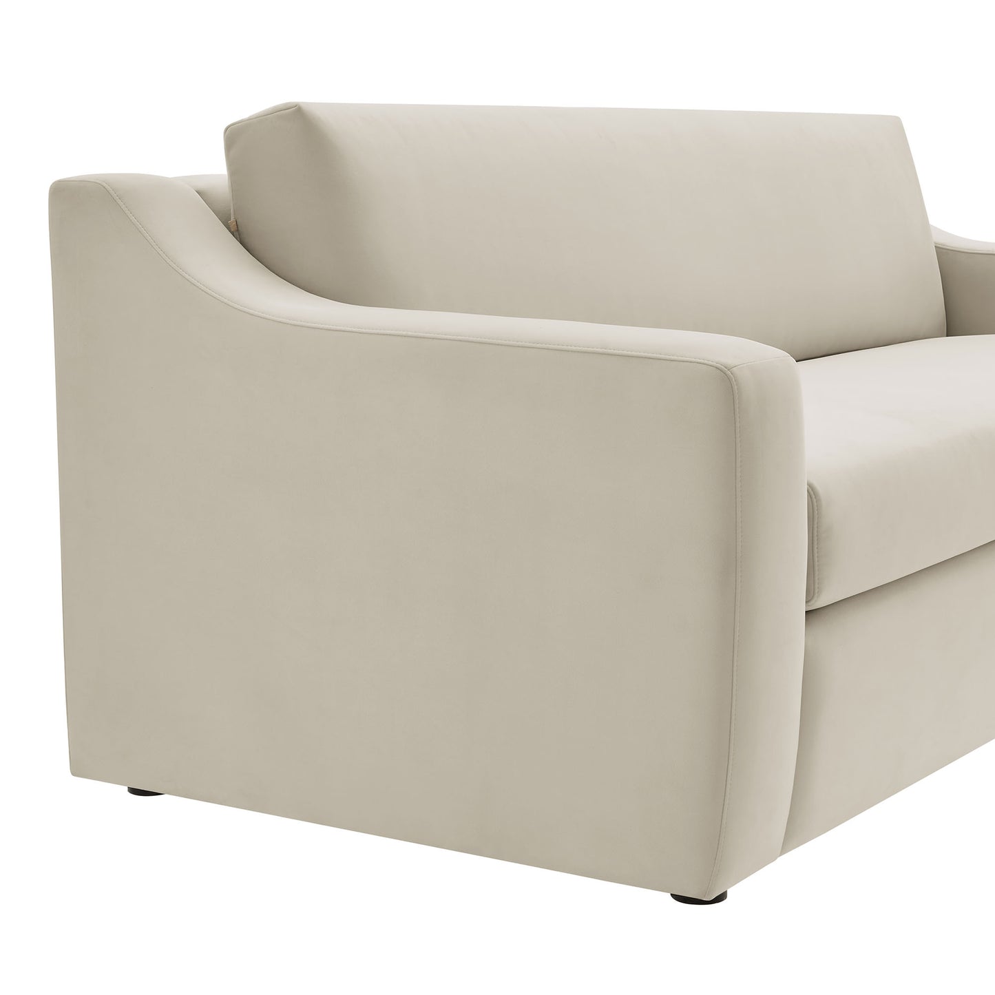 Finnian Performance Velvet Sofa in Alabaster