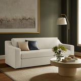 Finnian Performance Velvet Sofa in Alabaster