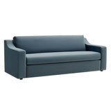 Finnian Performance Velvet Sofa in Cadet Blue