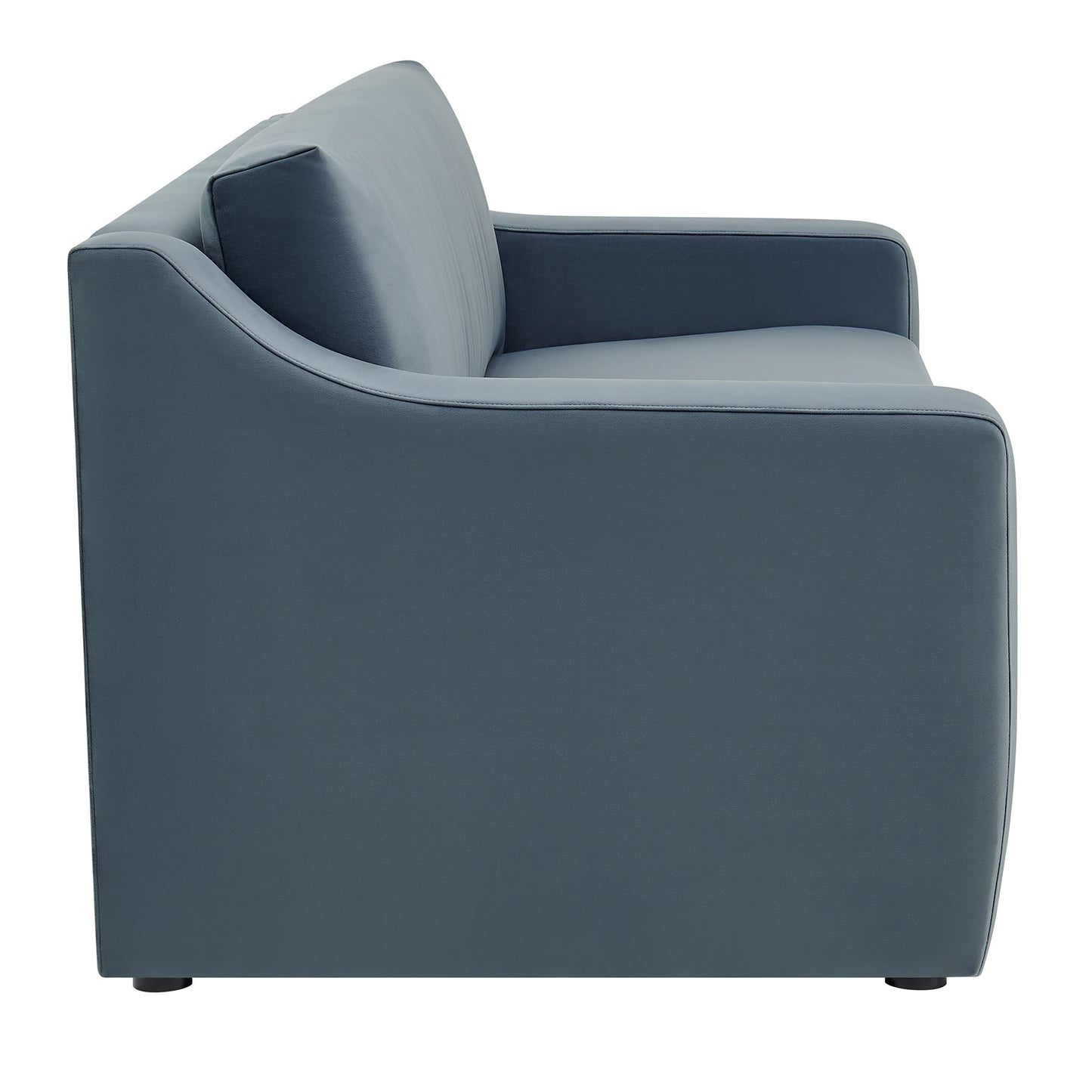 Finnian Performance Velvet Sofa in Cadet Blue