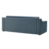 Finnian Performance Velvet Sofa in Cadet Blue