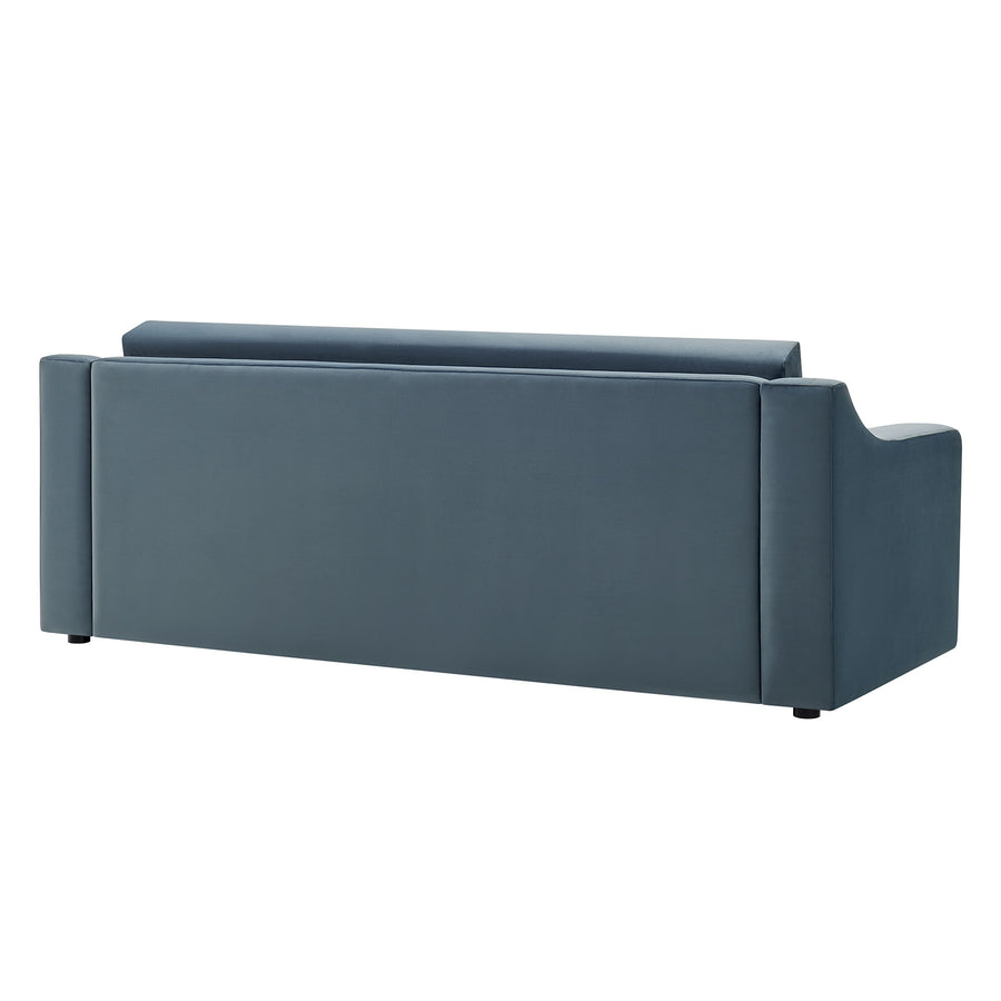 Finnian Performance Velvet Sofa in Cadet Blue