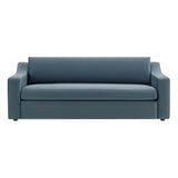 Finnian Performance Velvet Sofa in Cadet Blue