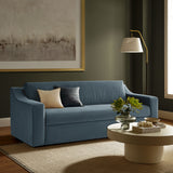 Finnian Performance Velvet Sofa in Cadet Blue