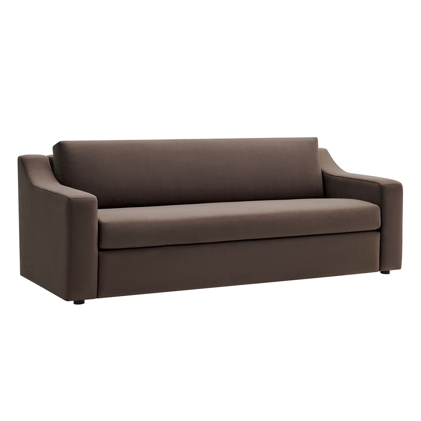 Finnian Performance Velvet Sofa in Chocolate Brown
