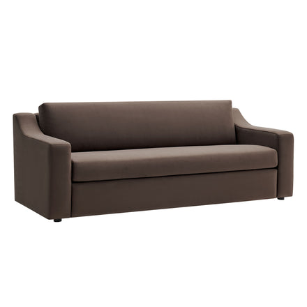 Liora Performance Velvet Sofa in Chocolate Brown