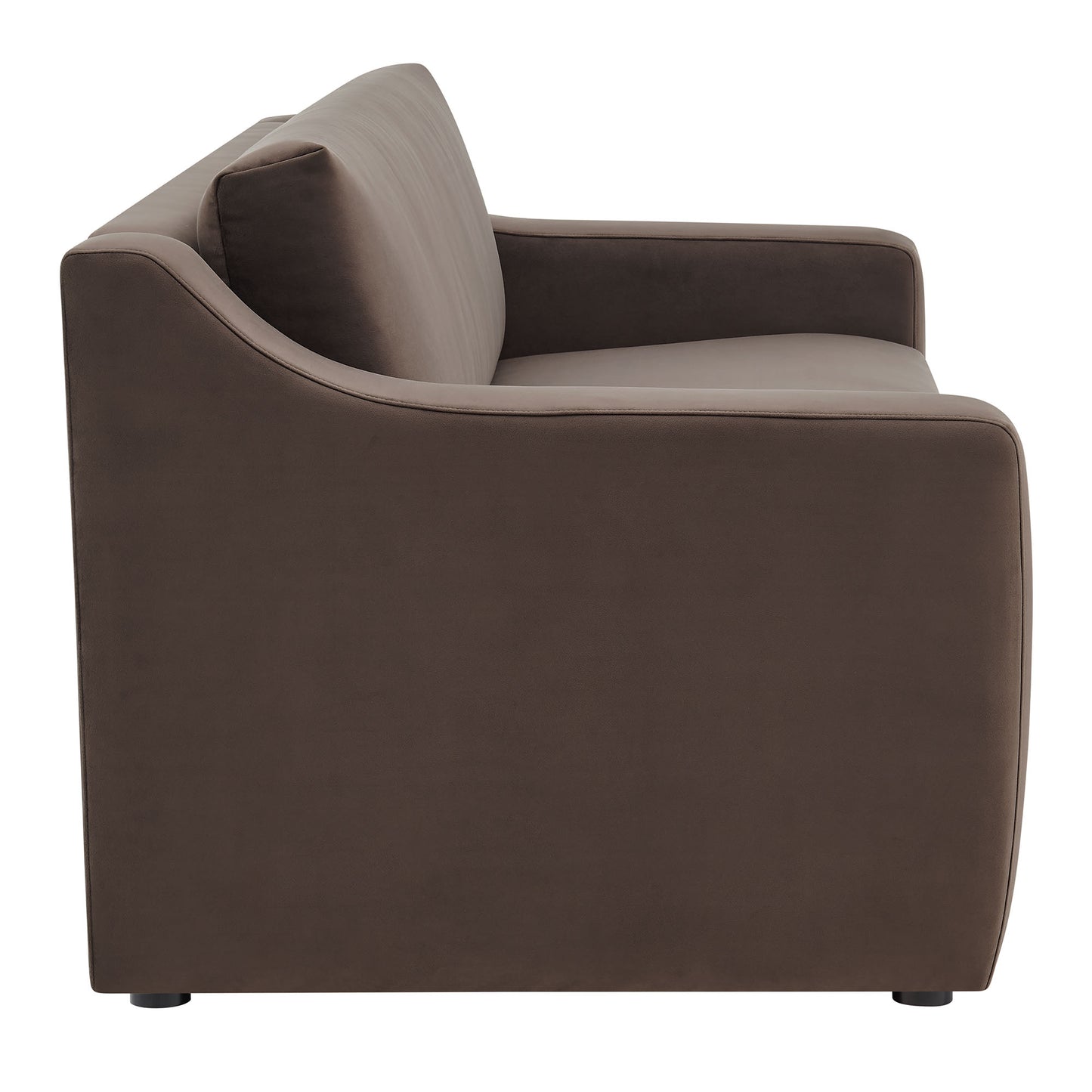 Finnian Performance Velvet Sofa in Chocolate Brown
