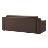 Finnian Performance Velvet Sofa in Chocolate Brown