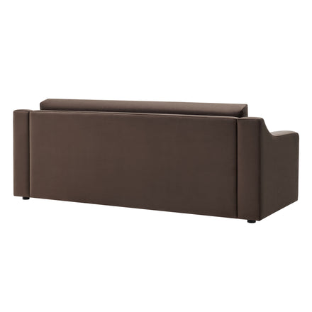 Liora Performance Velvet Sofa in Chocolate Brown