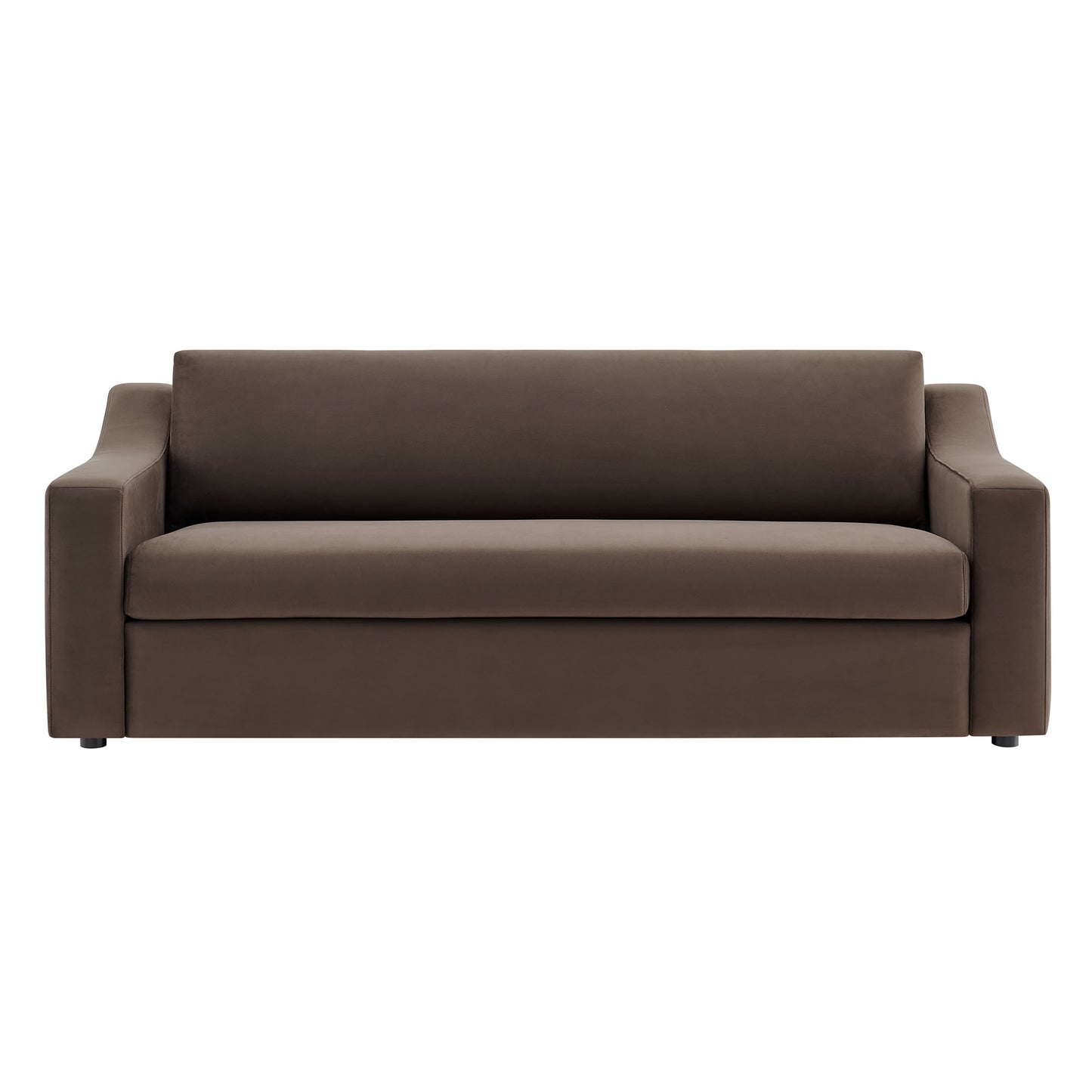 Finnian Performance Velvet Sofa in Chocolate Brown