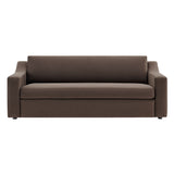 Finnian Performance Velvet Sofa in Chocolate Brown