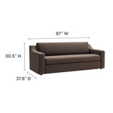 Finnian Performance Velvet Sofa in Chocolate Brown