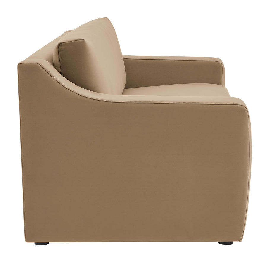 Finnian Performance Velvet Sofa in Taupe