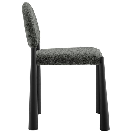 Hayley Upholstered Fabric Dining Side Chair in Black Anthracite