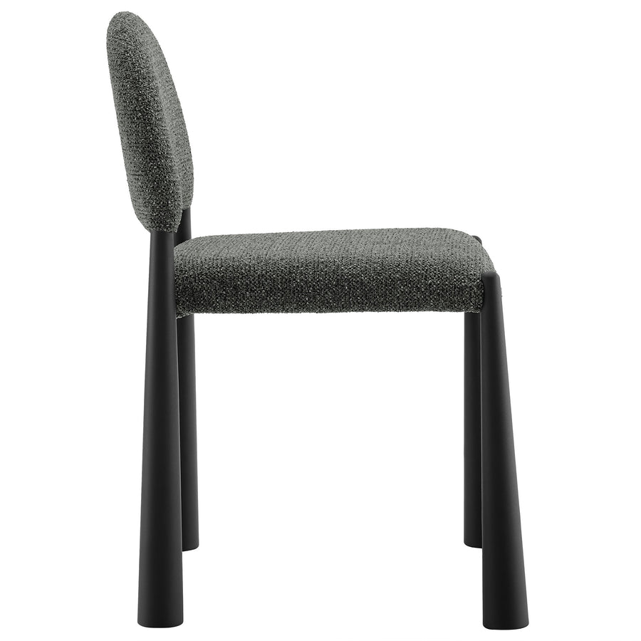 Magnus Upholstered Fabric Dining Side Chair in Black Anthracite
