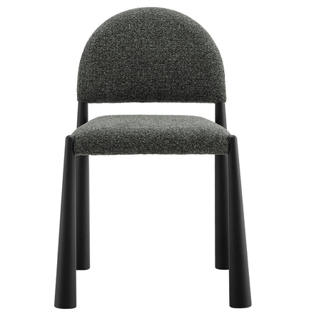 Hayley Upholstered Fabric Dining Side Chair in Black Anthracite